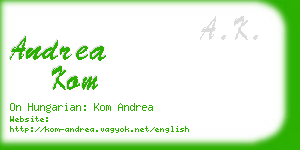 andrea kom business card